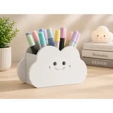 Organizador Porta Caneta Nuvem – Decoração Fofa e Funcional para Mesa de Escritório, Home Office