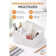 Organizador de Mesa Multiuso 3D,Porta Objetos com Divisórias, Escritório, Maquiagem e Acessórios
