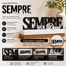 Placa Decorativa Sempre Foi Deus Alto Relevo | Quadro Religioso Moderno