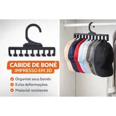 Cabide de Boné Organizador Pequeno | Suporte para Bonés | Impresso em 3D Resistente