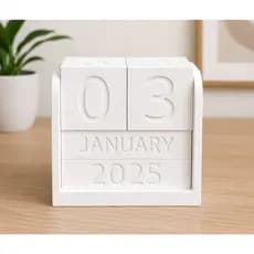 Calendário Perpétuo Decorativo Minimalista – Calendário de Mesa Moderno para Escritório e Home Office