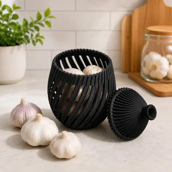 Porta Alho Organizador de Cozinha – Decorativo, Prático e Funcional para Bancada