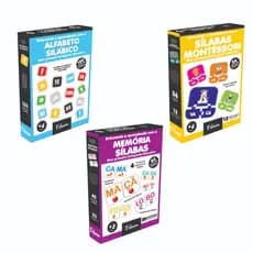 kit 3 Brinquedos Alfabetização Sílabas + Memória + Alfabeto Silábico Pedagógico Educativo Madeira