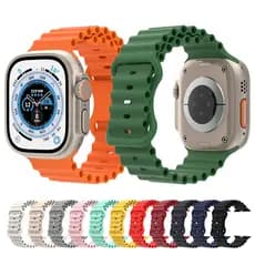 Pulseira para Apple Watch Ondulada pulseira de silicone macio esportiva para Apple Watch Ultra2Ultra