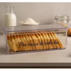Porta Pão de Forma em Acrílico Transparente com Tampa