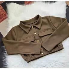 Jaqueta Feminina Lã Batida Casaco De Frio Moda Premium Slim tendencia com bolsos detalhes ecom botão