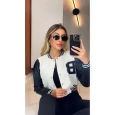 JAQUETA BOMBER FEMENINA  CROPER BLUSA CASUAL  PRA INVERNO  CASACO ELEGANTE
