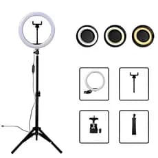 Ring Light 10' Completo Iluminador Portátil 26cm + Tripé 1,79 + suporte p/ celular.