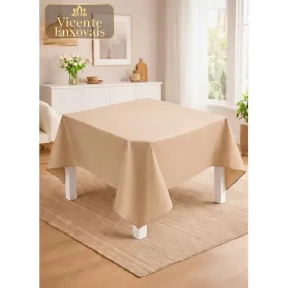 Toalha de mesa tecido Oxford liso 4/6/8 lugares Decoração De Cozinha