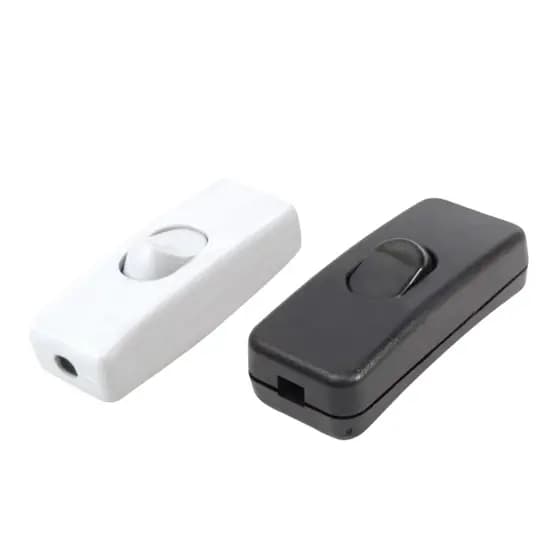 Interruptor Meio Fio 2A 250V Interneed Branco e Preto Casa Abajur Móveis Apartamento Quarto Sala
