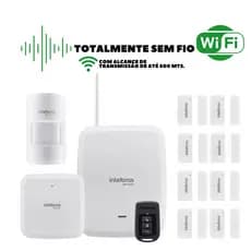 Kit Alarme Intelbras AMT 8000 | 8 Sensores XAS + IVP PET + Sirene + Controle | Controle Celular