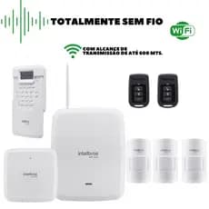 Kit Alarme Intelbras Sem Fio | 3 Sensores de Movimento | Controle pelo Celular | Sirene + Teclado