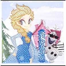 Pintura de Diamantes Porta Retrato 3d Princesas 16x16cm