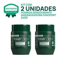 02 UN POMADA FISIOFORT 240g massageadora desodorante Bio instinto academia dores musculares treino