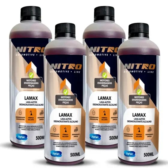 Kit 4 Lamax Shampoo Automotivo Remove Lama e Sujeira Pesada Limpeza Profunda