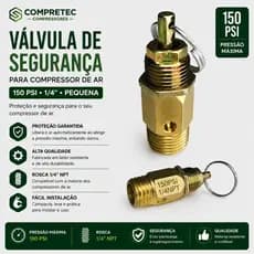 Válvula De Segurança Pequena 150 Psi 1/4 p/ Compressor De Ar