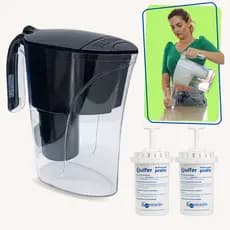 Kit Jarra Purificadora De Água Portátil Alcalina Bacfree Ionizada Pratic Ulfer + 2 refis extras