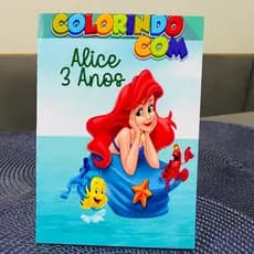 Livro de colorir lembrancinha Pequena Sereia personalizada "LOGO APÓs A COMPRA, ENVIE NOME E IDADE DA CRIANÇA "