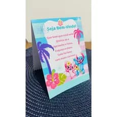 Plaquinhas de Mesa Lilo e Stitch l Centro de Mesa | Plaquinha de Boas Vindas - ENVIO RÁPIDO
