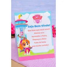 Plaquinhas de Mesa Patrulha Canina l Centro de Mesa | Plaquinha de Boas Vindas - ENVIO RÁPIDO