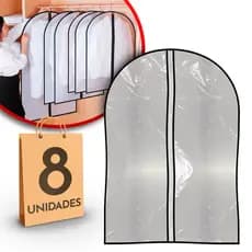 Kit 8 / 3 / 5 Capas Impermeável Para Ternos Vestidos Com Zíper Anti Mofo Poeira Organizador Terno Casaco