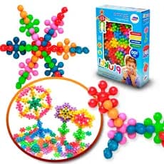 Blocos de Montar Plukt Educativo Criativo Estrelas Coloridas 100 Pçs Brinquedo