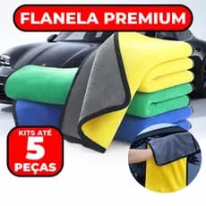 Toalha Pano Flanela Microfibra Secagem Limpeza Automotiva Dupla Face Carro Moto Não Risca Kit até 5