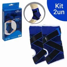 Kit 2 Tornozeleira de Compressão Ortopédica Esportes Estabilizadora Exercícios Fisico Treino