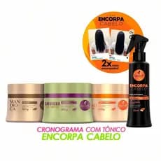 Kit Haskell Cronograma para Cabelos Quimicamente Tratados 300g + Tônico Fluído Encorpa Cabelos Engrossa Fios