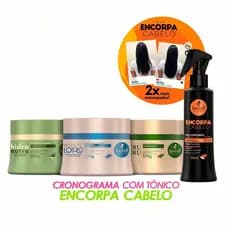 Kit Haskell Cronograma para Cabelos Loiros 300g + Tônico Fluído Encorpa Cabelos Engrossa Fios