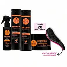 Kit Haskell Encorpa Cabelo 300ml para Cabelos Finos e Ralos + Escova Antiquebra