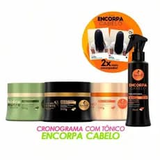 Kit Haskell Cronograma para Cabelos Frágeis 300g + Tônico Fluído Encorpa Cabelos Engrossa Fios
