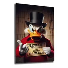 Quadro Decorativo Grande Tio Patinhas Procurado Um Milhão Para Sala Quarto Escritório Hall