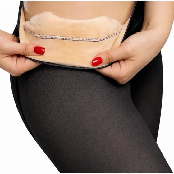 Meia Calça Térmica Forrada Translúcida Peluciada Feminina