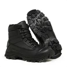 Bota Masculina Coturno Militar Couro Legítimo Impermeável Tática Proteção para Motoqueiro