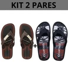 Kit 2 Chinelo Masculino Sandália Borracha Resistente Antiderrapante Casual Confortável Promoção