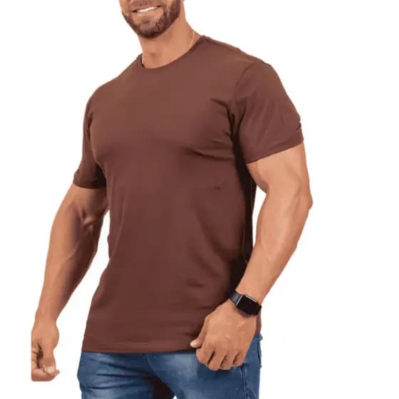 Camiseta Masculina Básica Malha Premium  Algodão 30.1  Lisa Casual