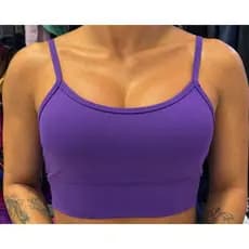 Top  Poliamida Academia Fitness Casual Básico Regata com Bojo Removivel Caminhada Treino Cropped blusa