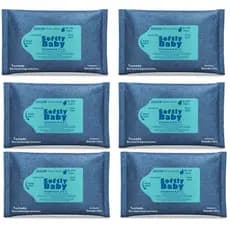 600 Un Lenço Umedecido com Vitaminas A, E, C, Aloe Vera e Camomila Baby Softly – (6 pts com 100Un)
