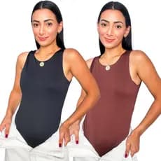 Kit 2 Body Feminino Regata Suplex Tecido Duplo Blusinha Básica