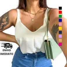 Regata Feminina Tecido Duna Blusinha Lisa Básica