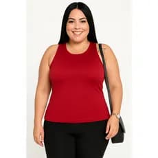 Regata Plus Size Suplex Feminina Blusinha Lisa Regata Básica