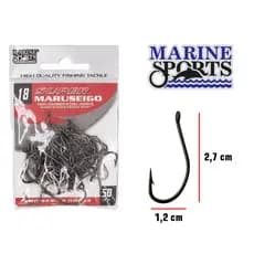 Anzol Para Pesca Marine Sports Super Maruseigo Aço Carbono Blacknickel Preto Tamanho 18