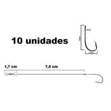 Anzol 4330 Encastoado 3/0 no Fio com Girador (Cartela c/ 10 unidades)