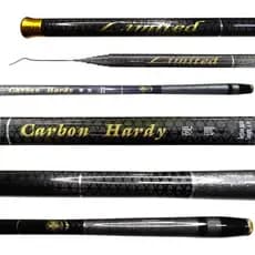Vara Telescopica 100% Carbono 6,30m Lamazon Limited Gomo Curto - Preta e Cinza