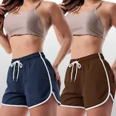 Kit 2 Short Tactel Feminino soltinho Casual Praia Academia Moda Verão
