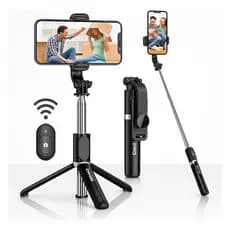 Bastão Tripé Mini Pau De Selfie 360 Suporte Celular Controle Bluetooth 3 Em 1 Para iPhone Android ,