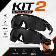 Kit 2 Óculos De Sol Esportivos Ciclista Corrida baixa Pace Uv400 curvado espelhado