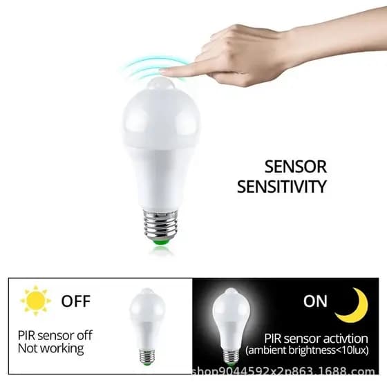 Lâmpada LED Sensor de Presença 12W Branco Frio Bivolt