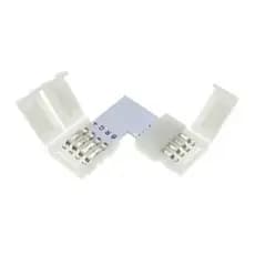 10UNS Emenda Pressão Conector L Fita Led 5050 RGB Colorida 4 Vias 10mm Sem Solda